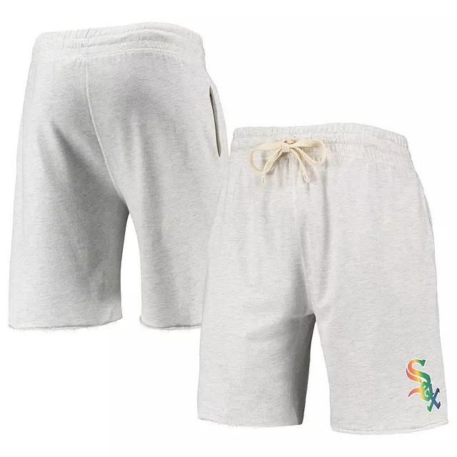 Mens Concepts Sport Oatmeal Chicago White Sox Mainstream Logo Terry Tri-Blend Shorts Product Image