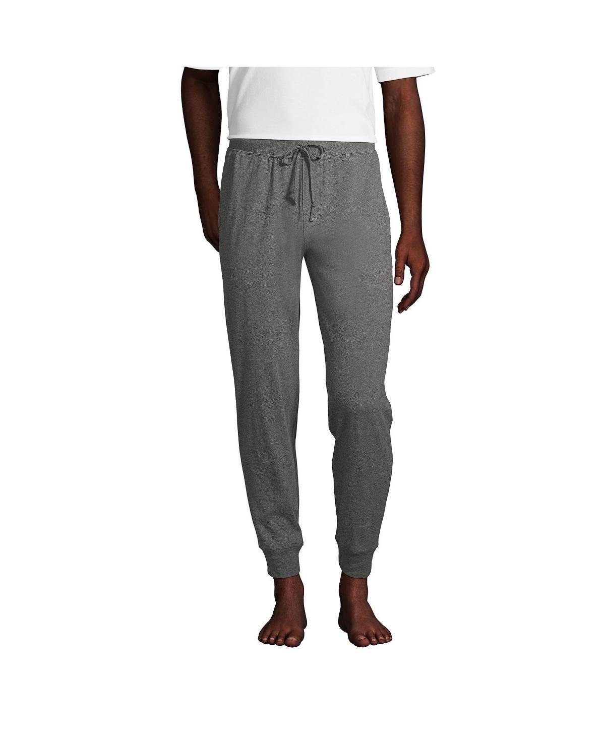 Mens Lands End Knit Jersey Joggers Pale Grey Blue Product Image