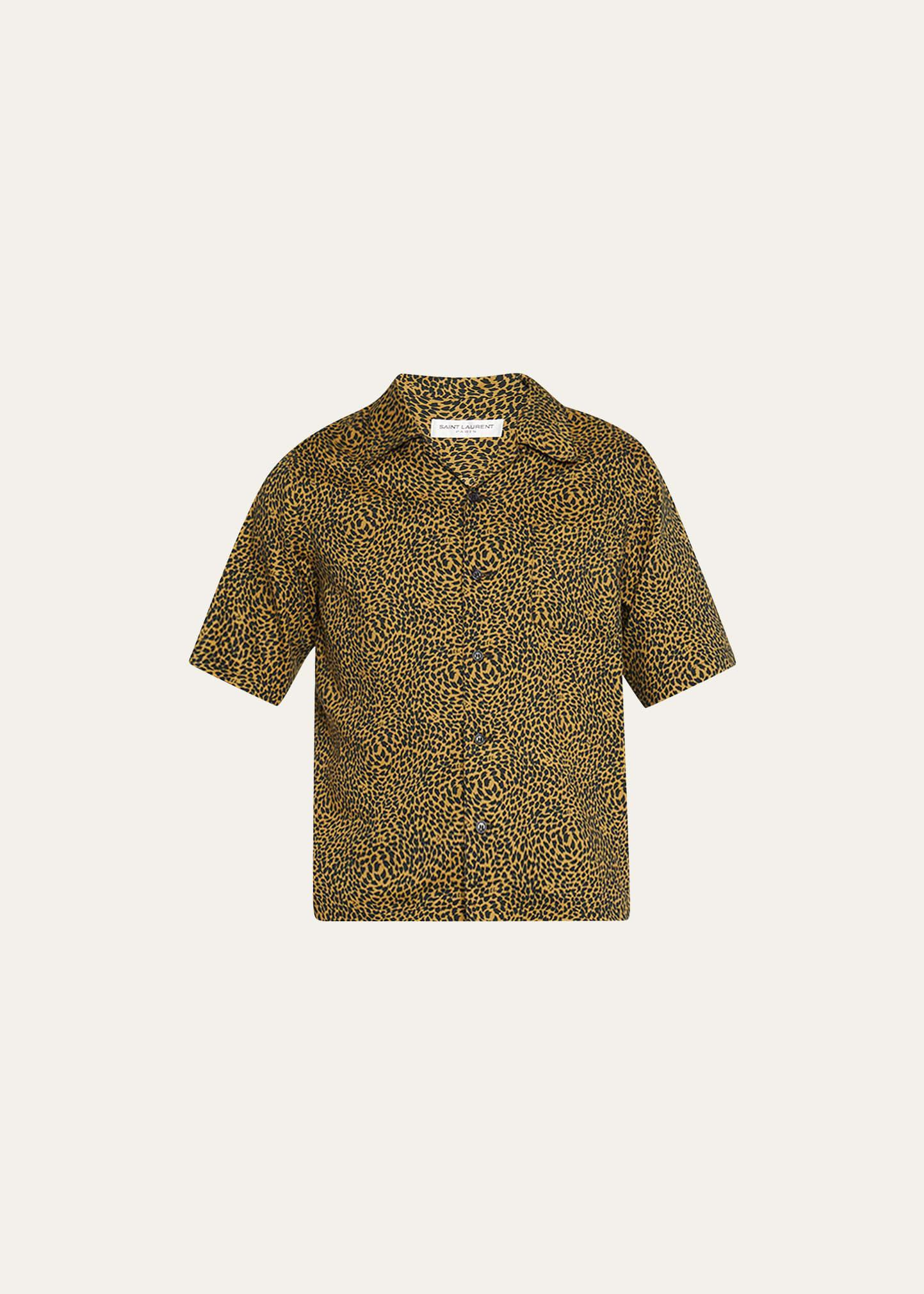 Saint Laurent Hawaii Short Sleeve Shirt in Tan Product Image