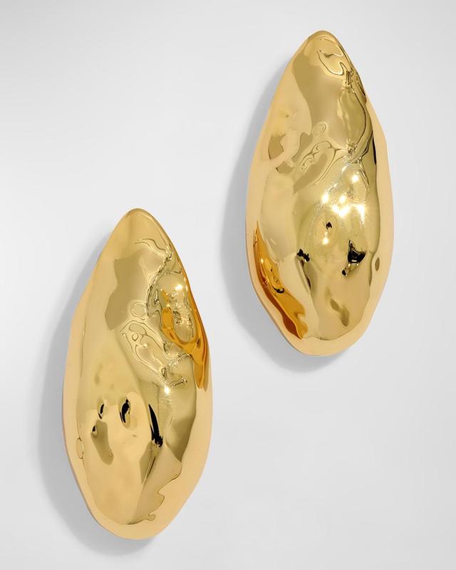 Womens Molten Gold Puffy 14K-Gold-Plated Teardrop Earrings Product Image