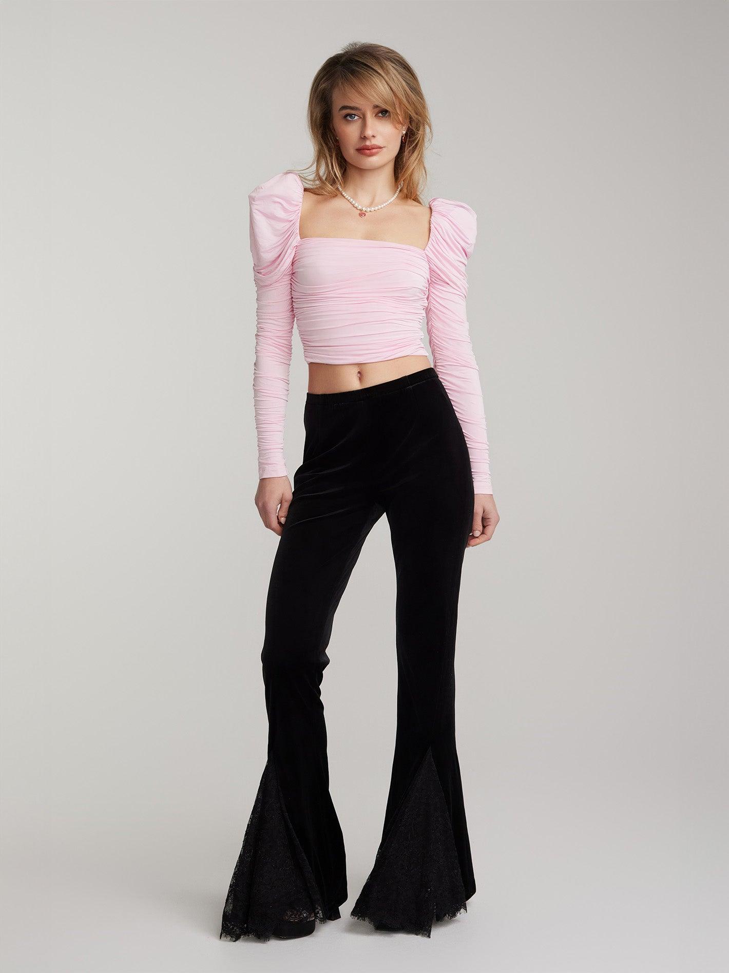 Daphne Velvet Pants (Black) (Final Sale) Product Image