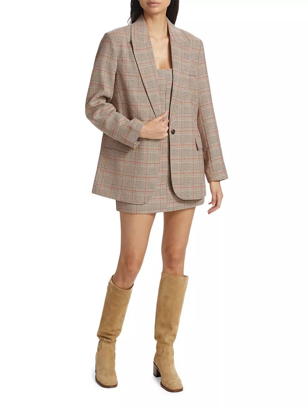 Elena Plaid Tailored Minidress Product Image