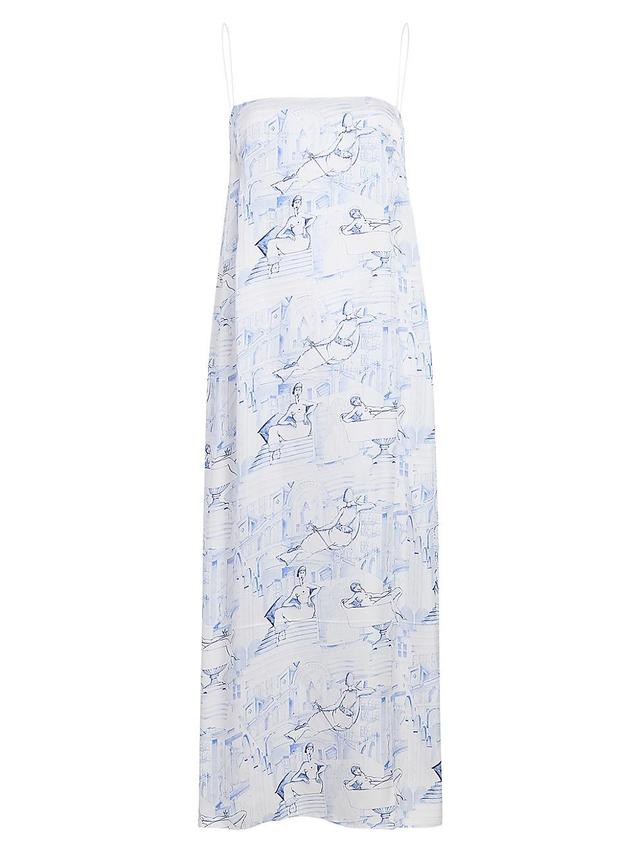 Sicily Toile-Print Sleeveless Midi Shift Dress Product Image