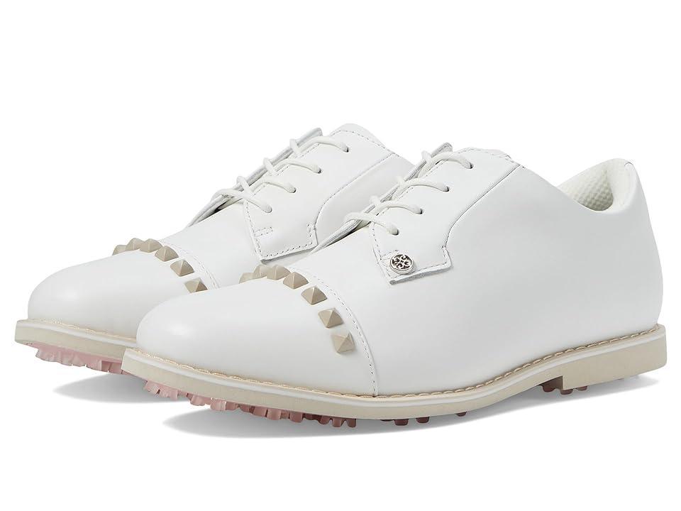 GFORE Women's Gallivanter Pebble Leather Stud Cap Toe Golf Shoes (Stone) Women's Shoes Product Image