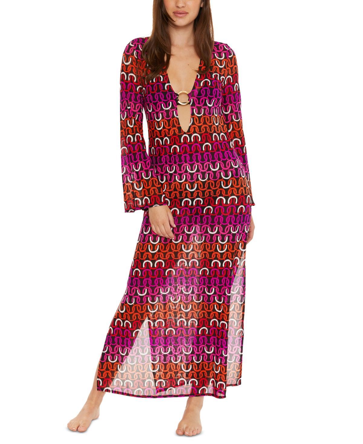 Womens Echo Geometric Mesh Maxi Dress Product Image