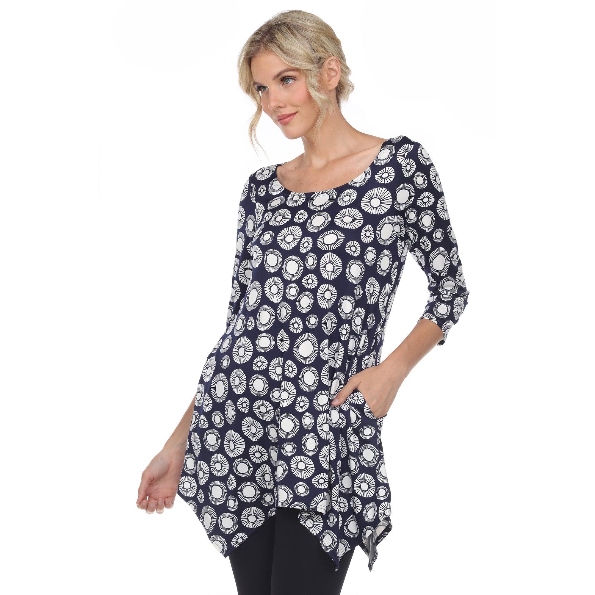 Women's Printed Geometric Circle Tunic Top Product Image