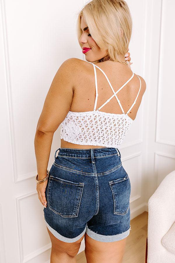 Writing Love Notes Crochet Bralette In White Curves Product Image