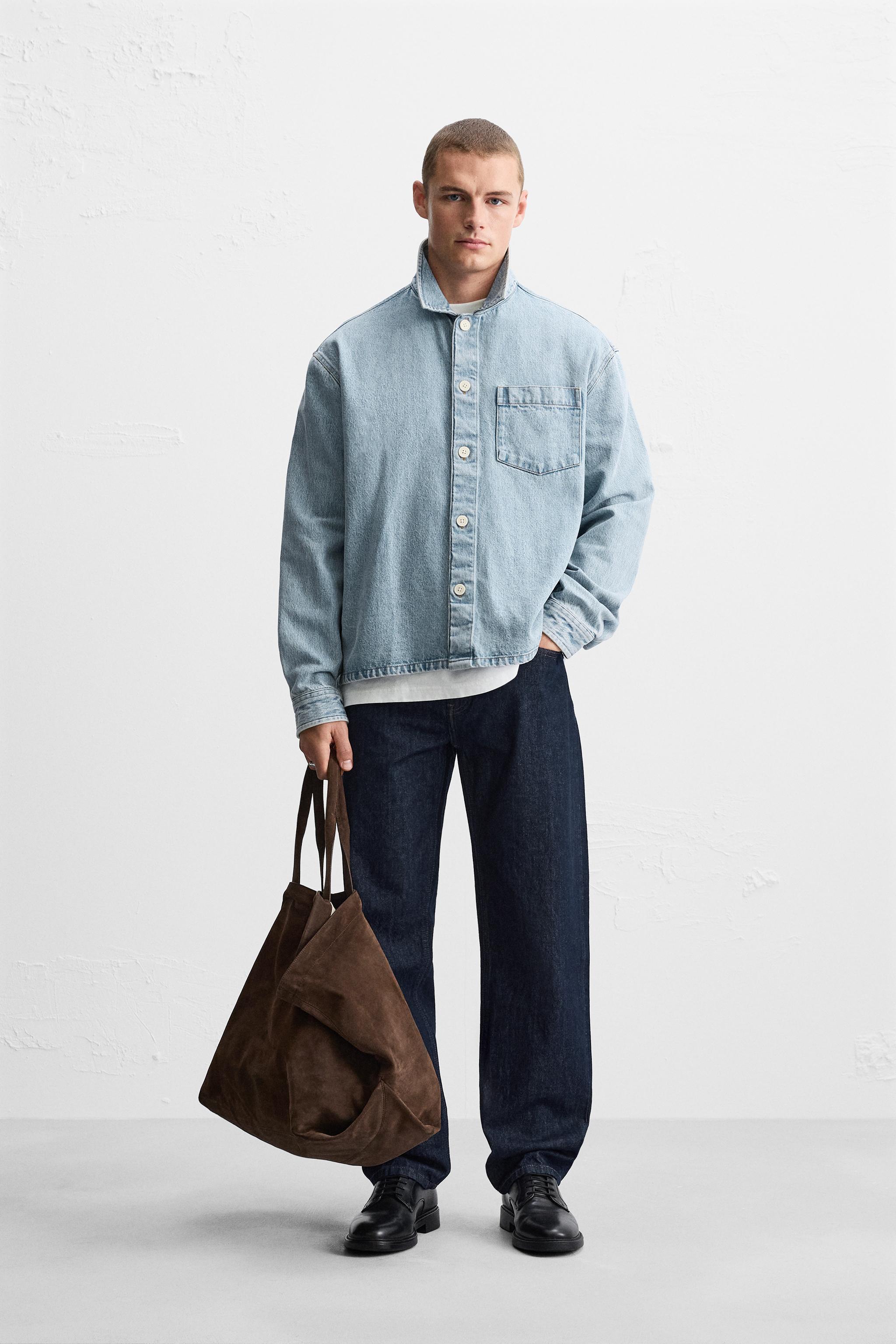 BOXY FIT DENIM OVERSHIRT Product Image