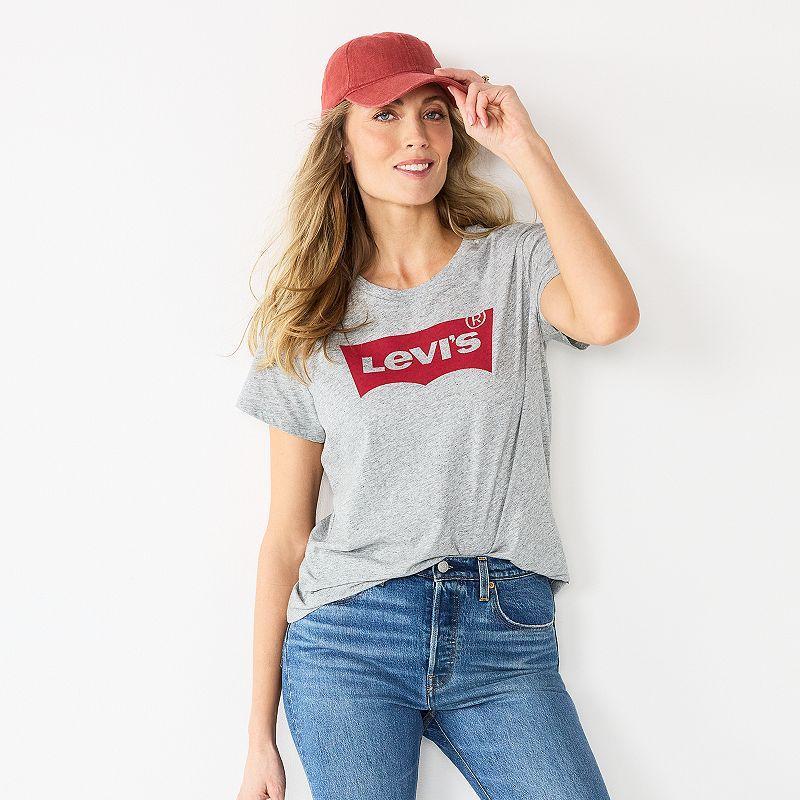 Levis Womens Perfect Graphic Logo Cotton T-shirt Product Image