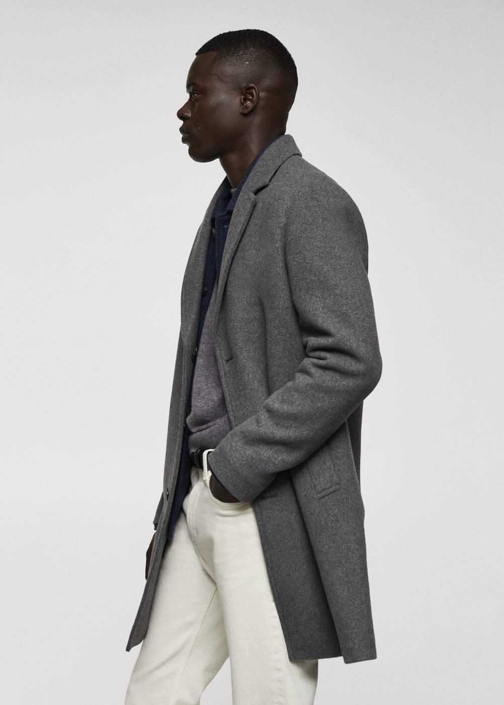 MANGO MAN - Lightweight recycled wool coat light heather greyMen Product Image