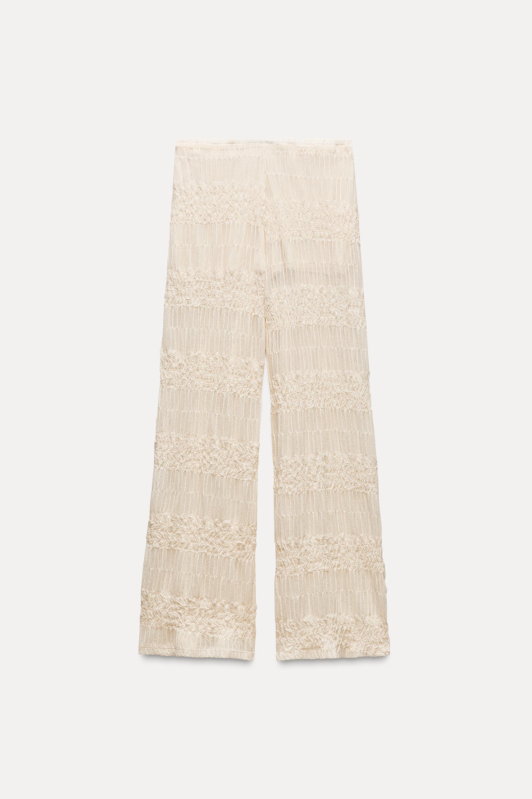 TEXTURED WIDE LEG PANTS Product Image