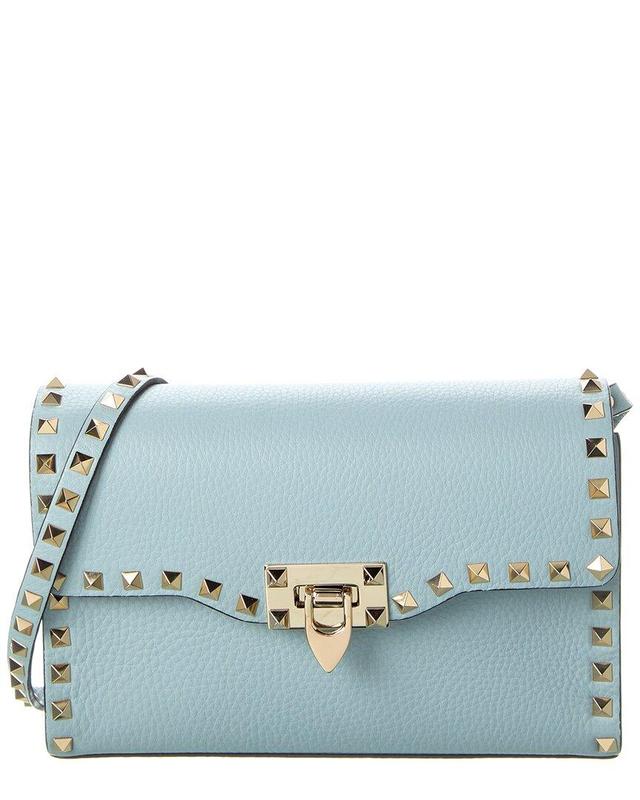 VALENTINO GARAVANI Valentino Rockstud Small Grainy Leather Crossbody In Blue Product Image