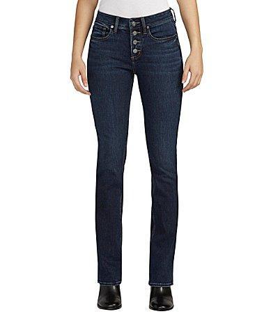 Silver Jeans Co. Suki Curvy Exposed Button Mid Rise Slim Bootcut Jeans Product Image