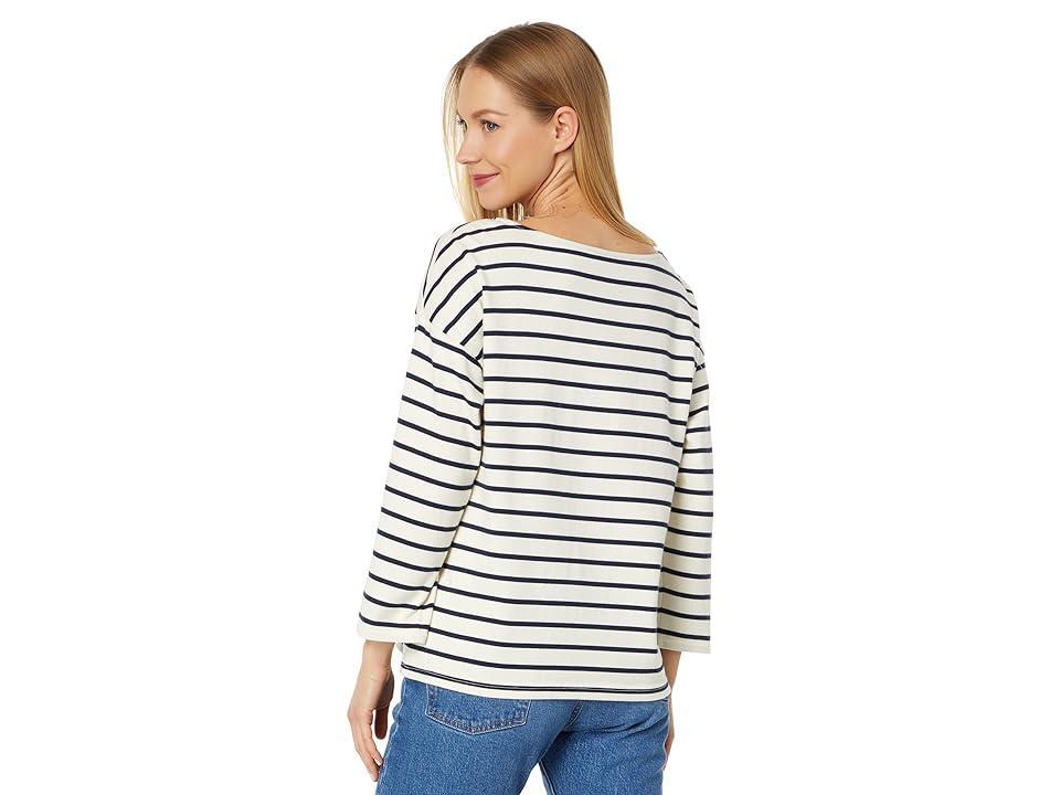 L.L.Bean Heritage Mariner Boatneck 3/4 Sleeve Stripe (Sailcloth/Classic Navy) Women's Clothing Product Image