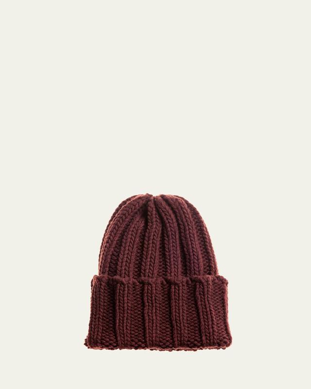 Mens Cashmere Rib Stitch Beanie Hat Product Image