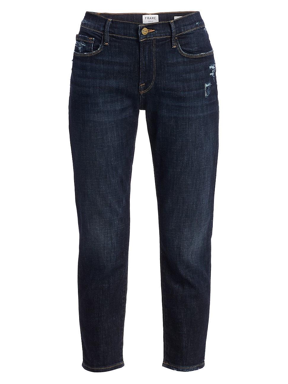 Womens Le Garon Mid-Rise Crop Roll Cuff Jeans Product Image