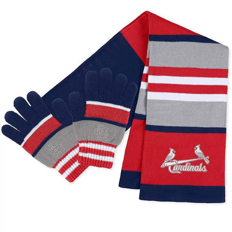 Womens WEAR by Erin Andrews St. Louis Cardinals Stripe Glove & Scarf Set Product Image