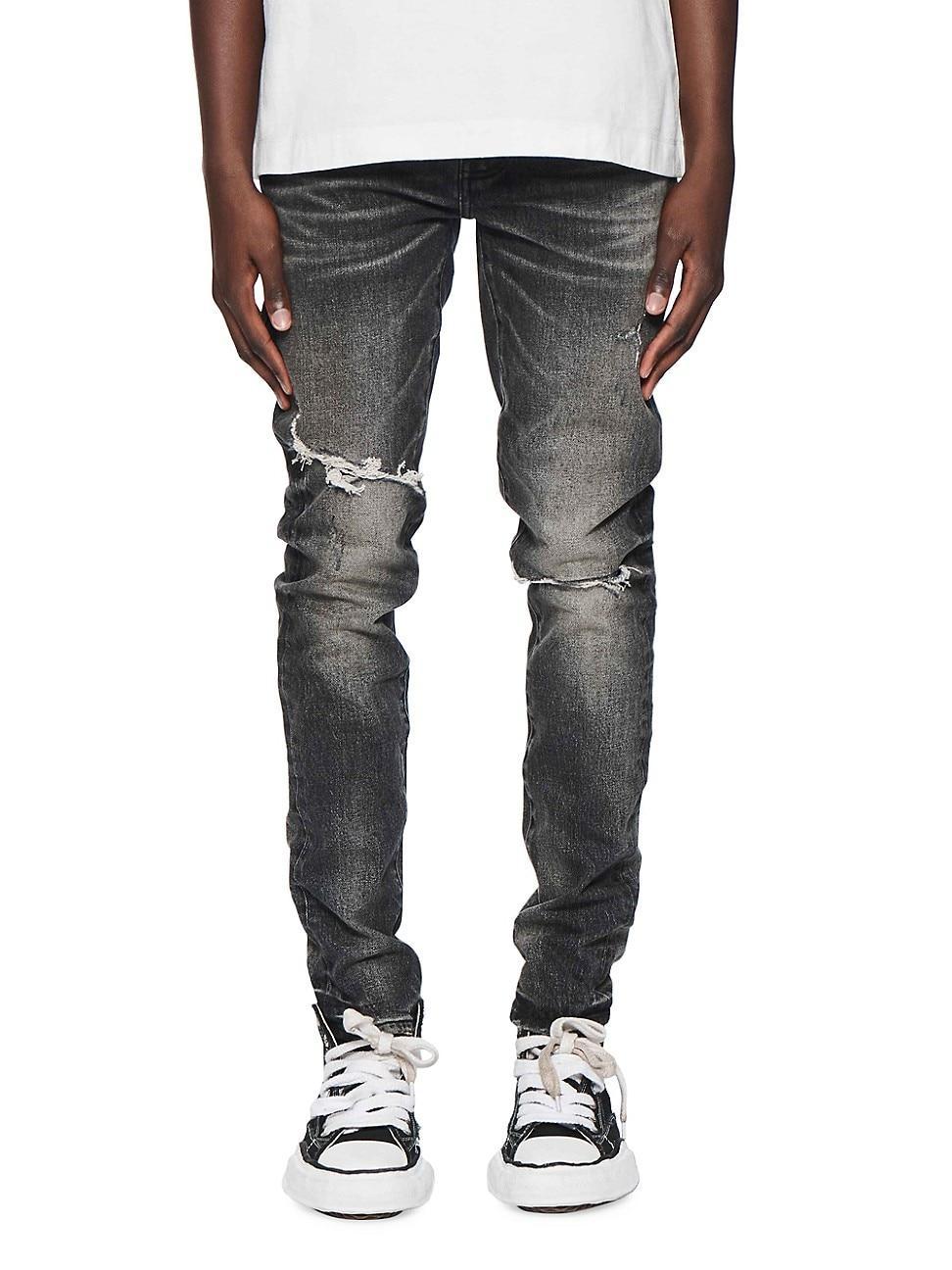 Mens Distressed Denim Skinny Jeans Product Image