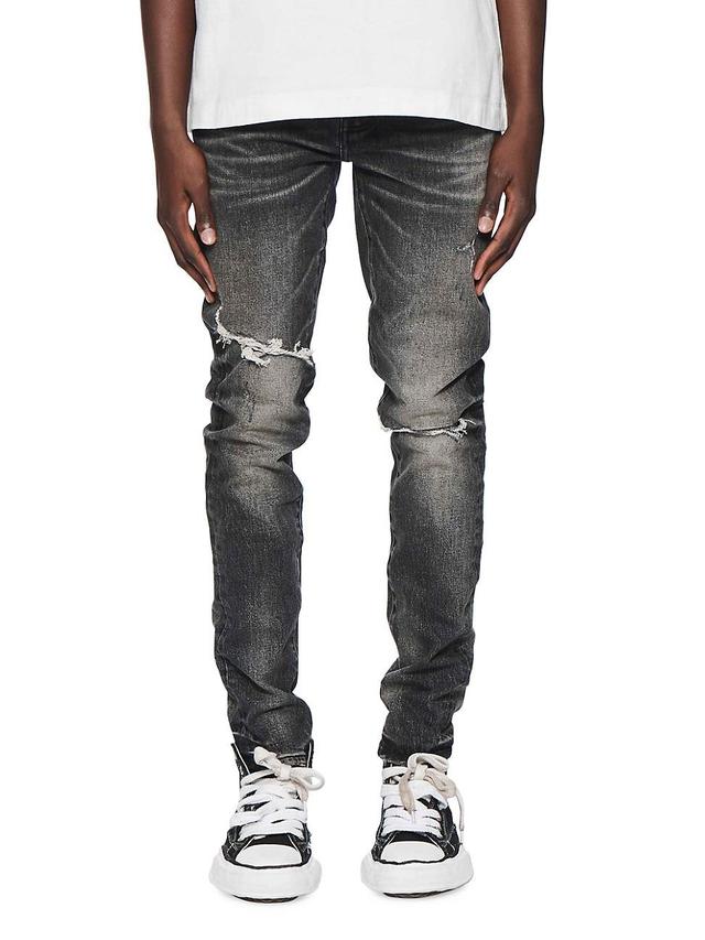 Mens Distressed Denim Skinny Jeans Product Image