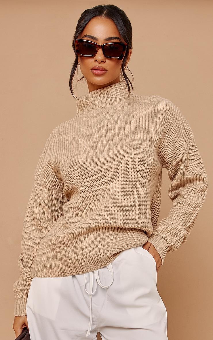 Petite Stone High Neck Long Sleeve Sweater product image