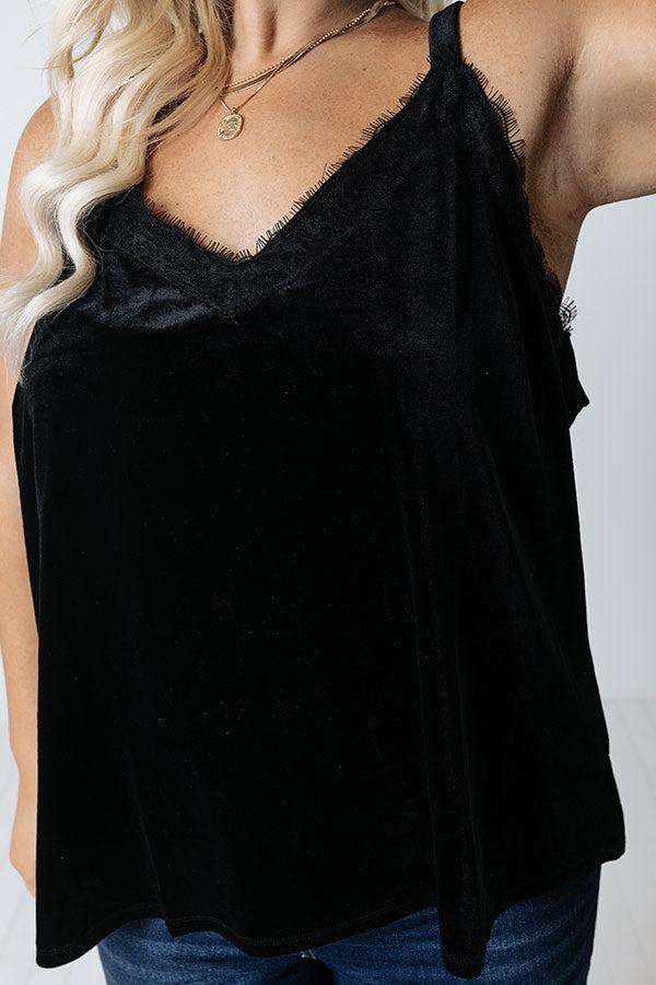 Best View Velvet Top In Black Curves Product Image