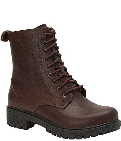 Alegria Ari Leather Water-Resistant Lug Sole Combat Booties Product Image