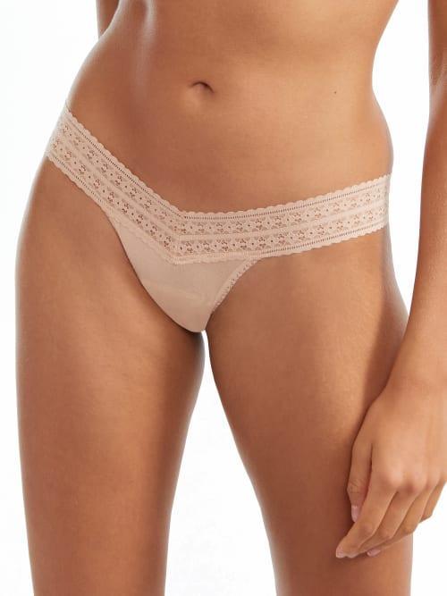 Hanky Panky Dream Lace Trim Modal Low Rise Thong Product Image