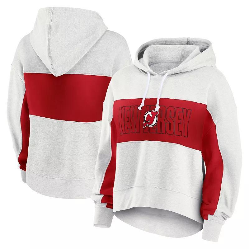 Womens Fanatics Heather Gray New Jersey Devils Fleece Up For It Pullover Hoodie Product Image