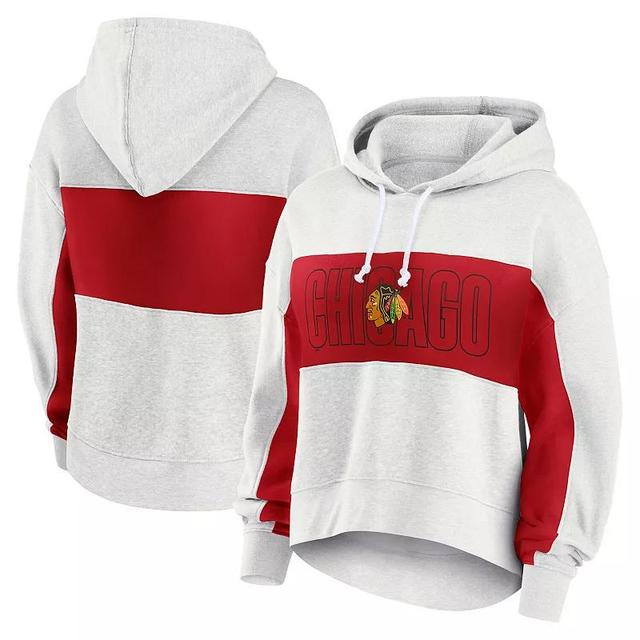 Womens Fanatics Heather Gray Chicago Blackhawks Fleece Up For It Pullover Hoodie Product Image