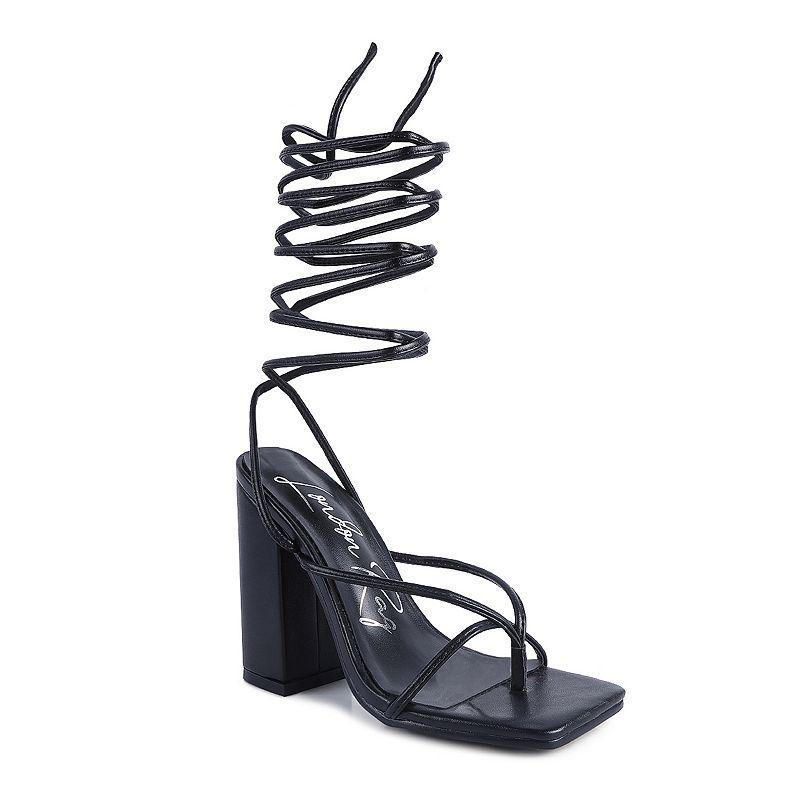 London Rag Womens Lace-Up Dress Sandals Black Product Image