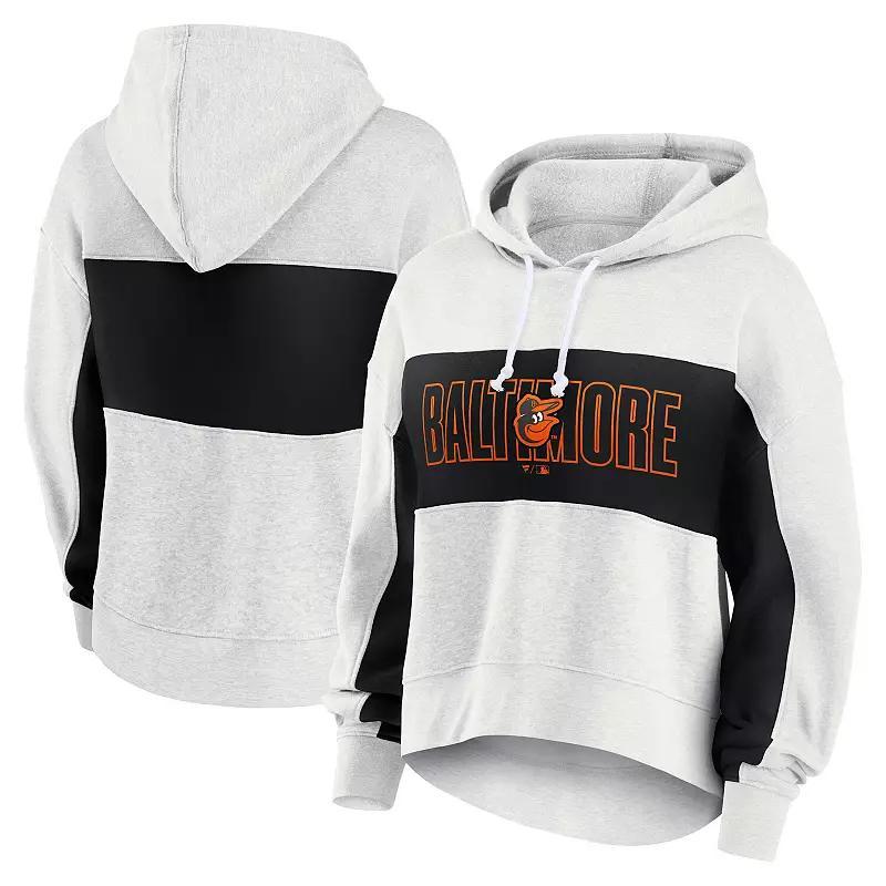 Womens Fanatics Oatmeal Baltimore Orioles Up For It Fleece Pullover Hoodie Product Image