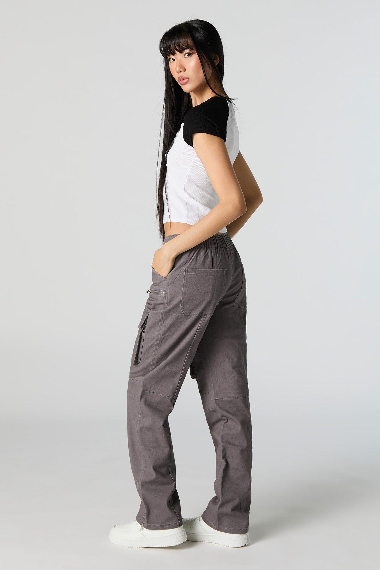 Zipper Hem Straight Leg Cargo Pant Female Product Image