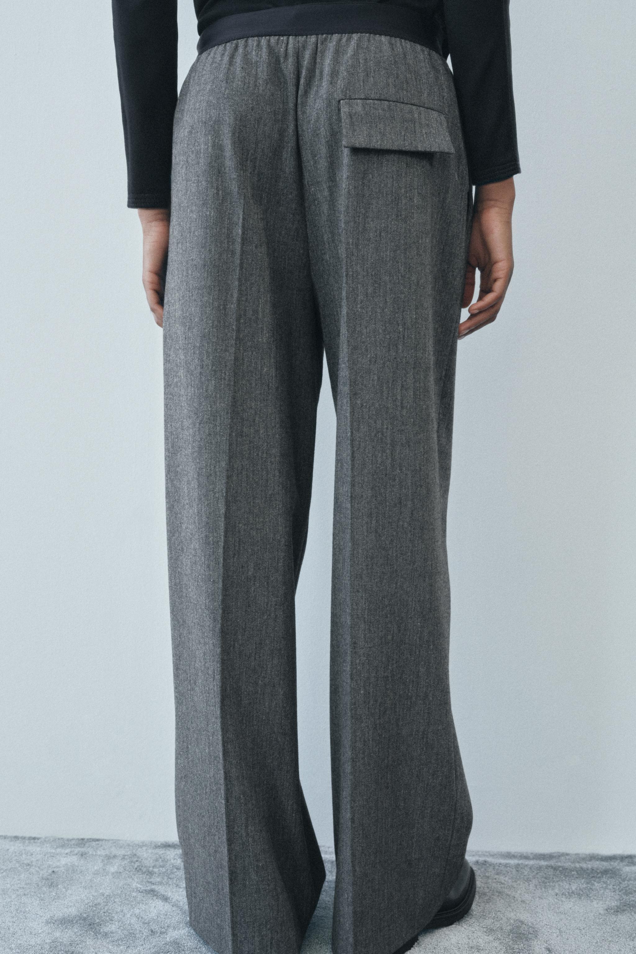 CONTRASTING WAIST PANTS ZW COLLECTION Product Image