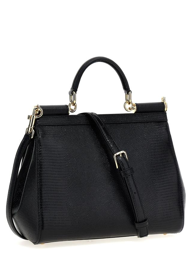 Sicily Large Leather Handbag In Black Product Image