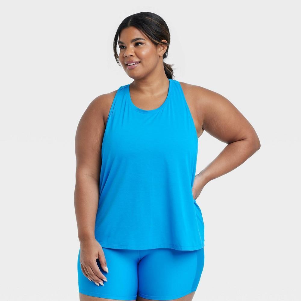 Womens Twist Back Legging Friendly Tank Top - All In Motion Blue 2X Product Image