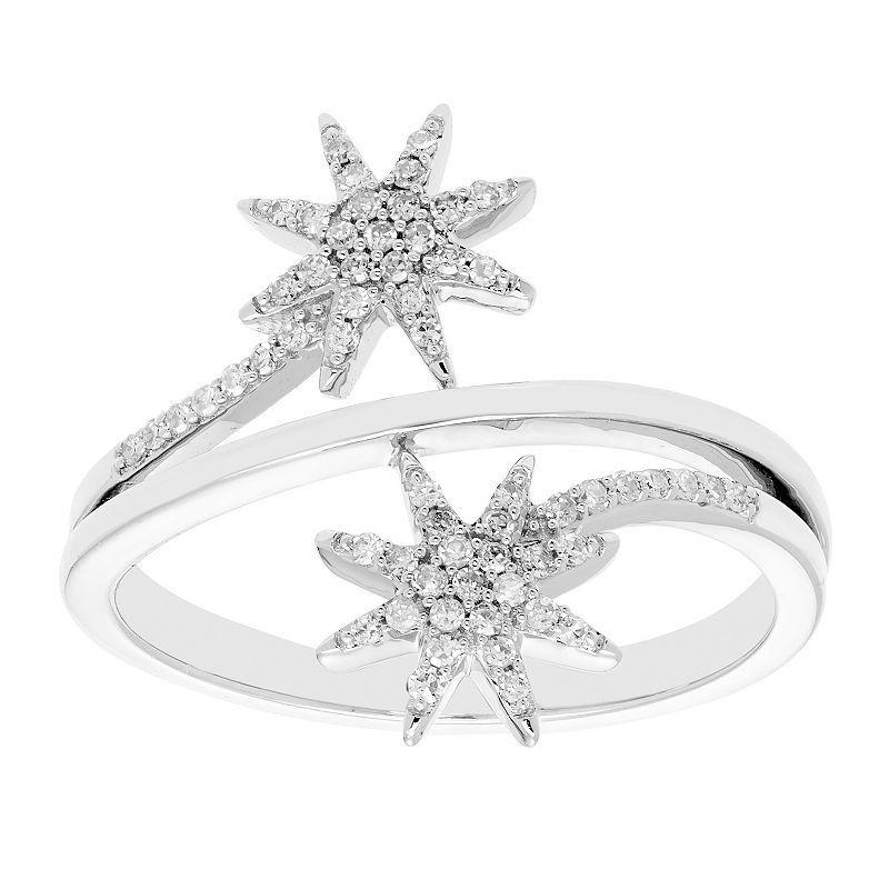 The Regal Collection 10k Gold 1/6 Carat T.W. Diamond Star Ring, Womens, 10k White Gold Product Image