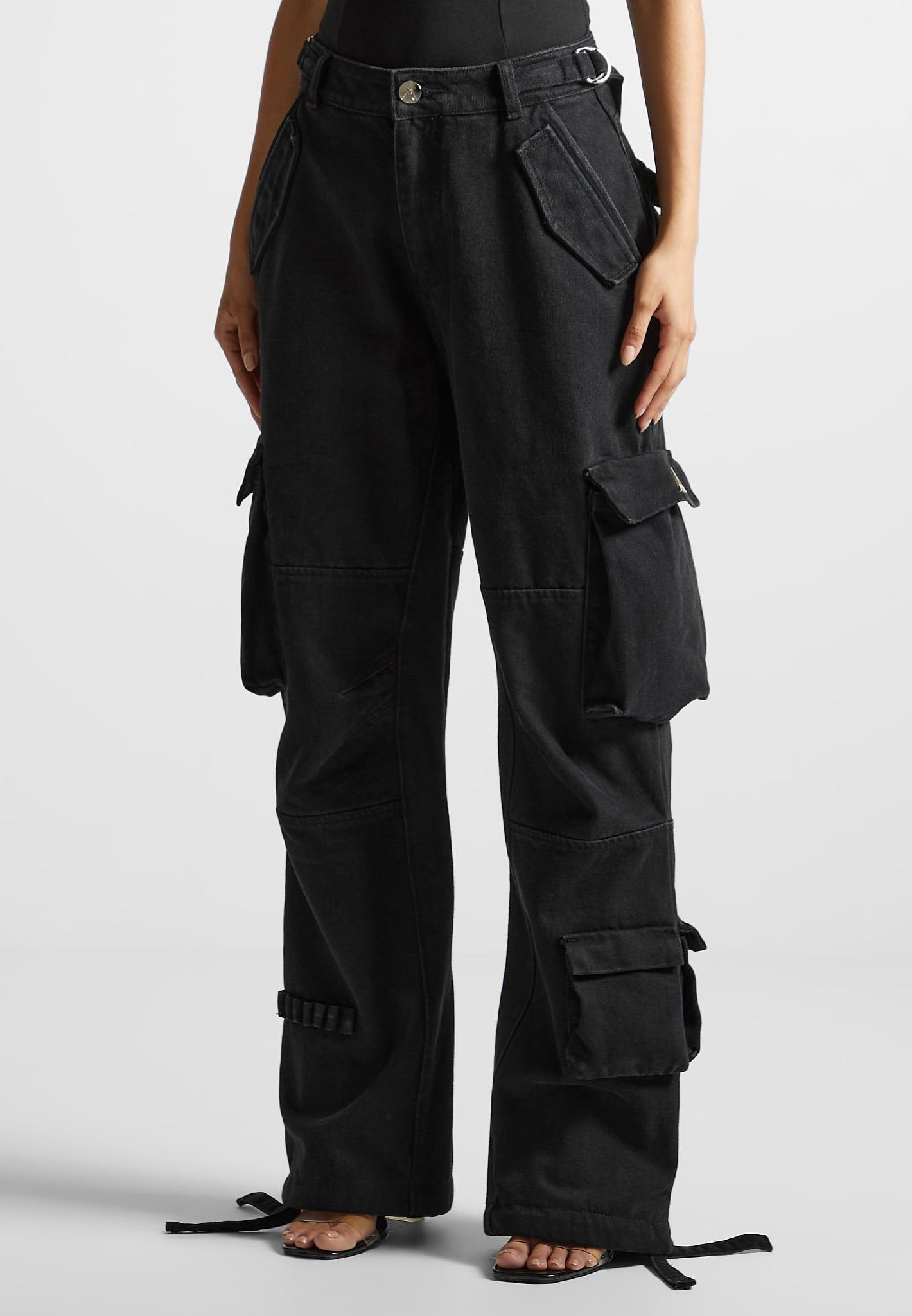 Mid Rise Cargo Pants - Black Female Product Image