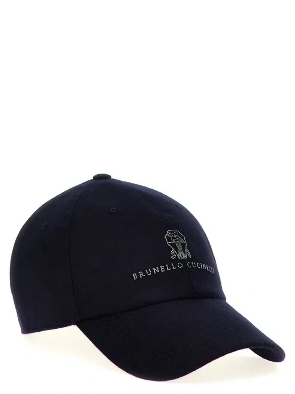 Logo Embroidery Cap In Blue Product Image