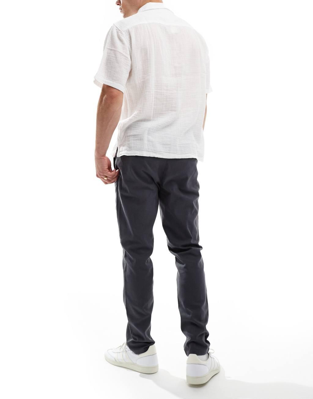 Only & Sons slim fit chinos in grey Product Image