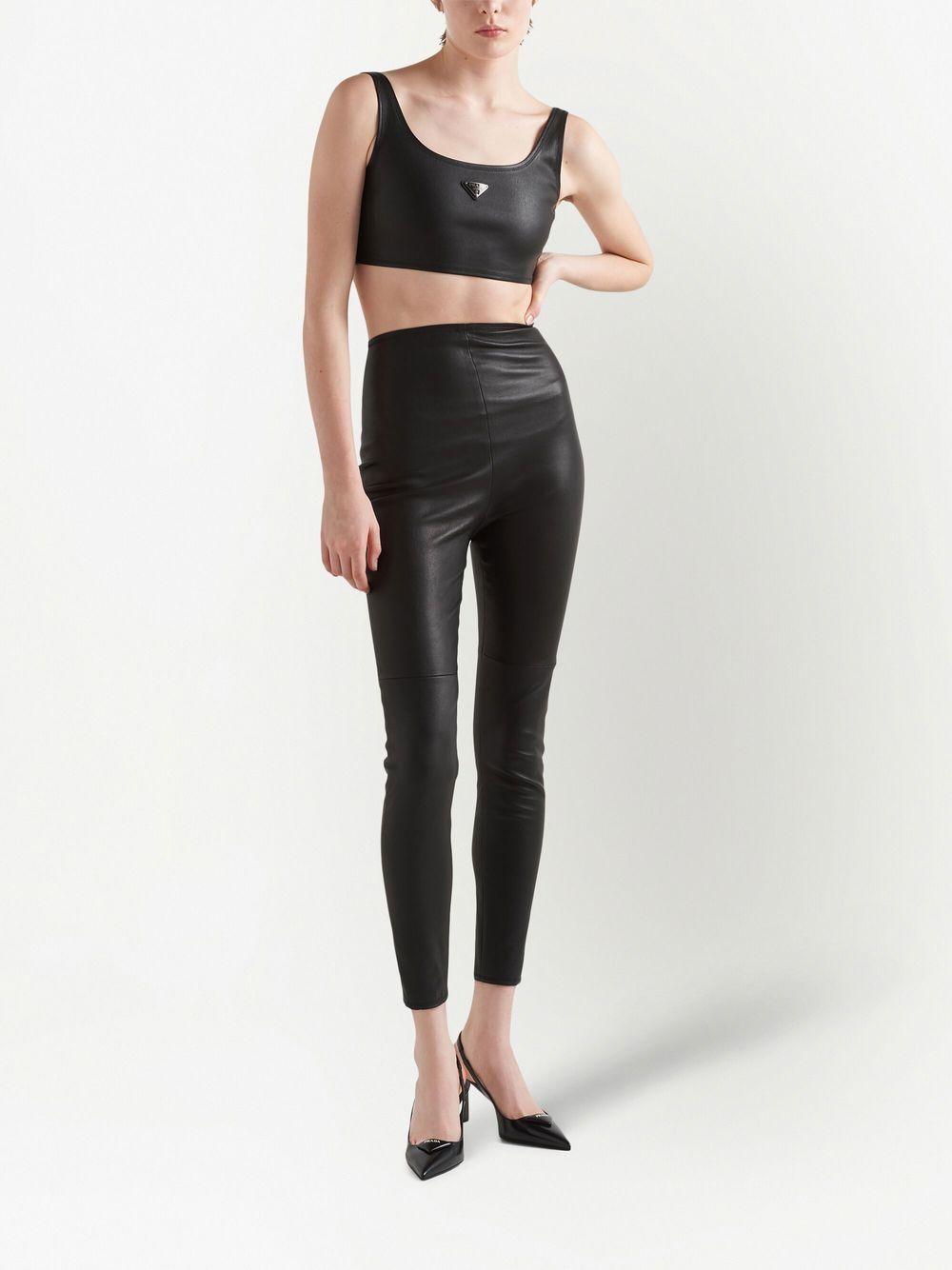 Stretch Nappa Leather Pants In F0002 Nero Product Image