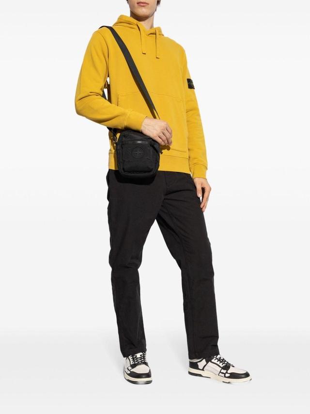 STONE ISLAND Compass-badge Cotton Hoodie In Dark Yellow Product Image