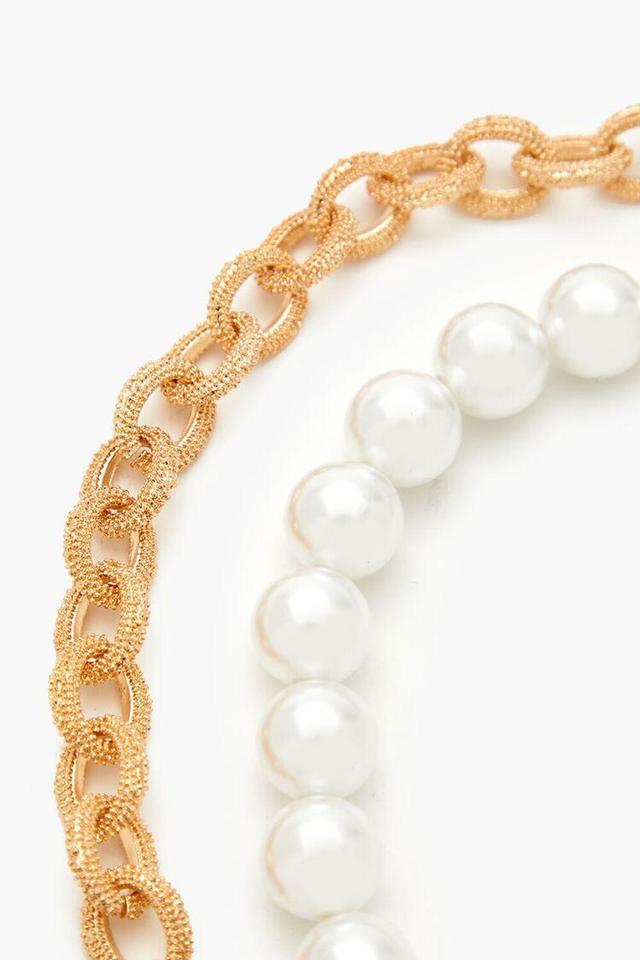 Faux Pearl Cross Necklace Set | Forever 21 Product Image