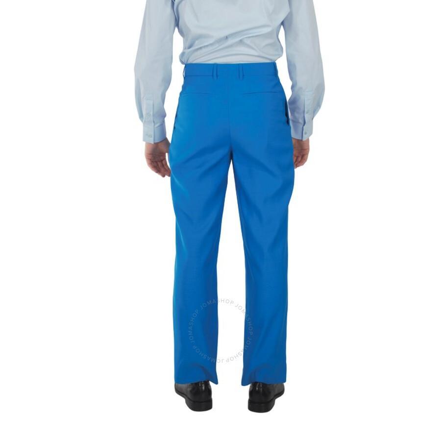 BURBERRY Men's Vivid Blue Wool Tailored Trousers Product Image