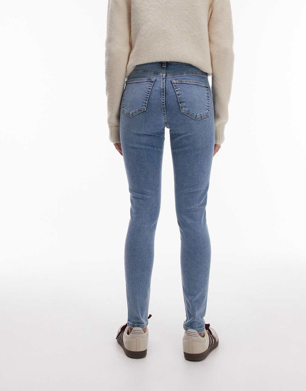 Topshop high rise Jamie jeans in bleach Product Image