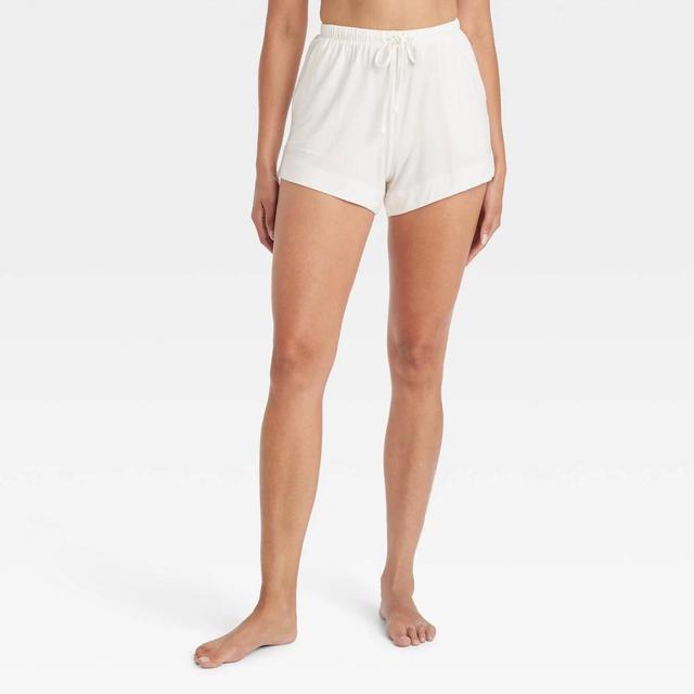 Womens Cloud Knit Pajama Shorts - Auden White M Product Image