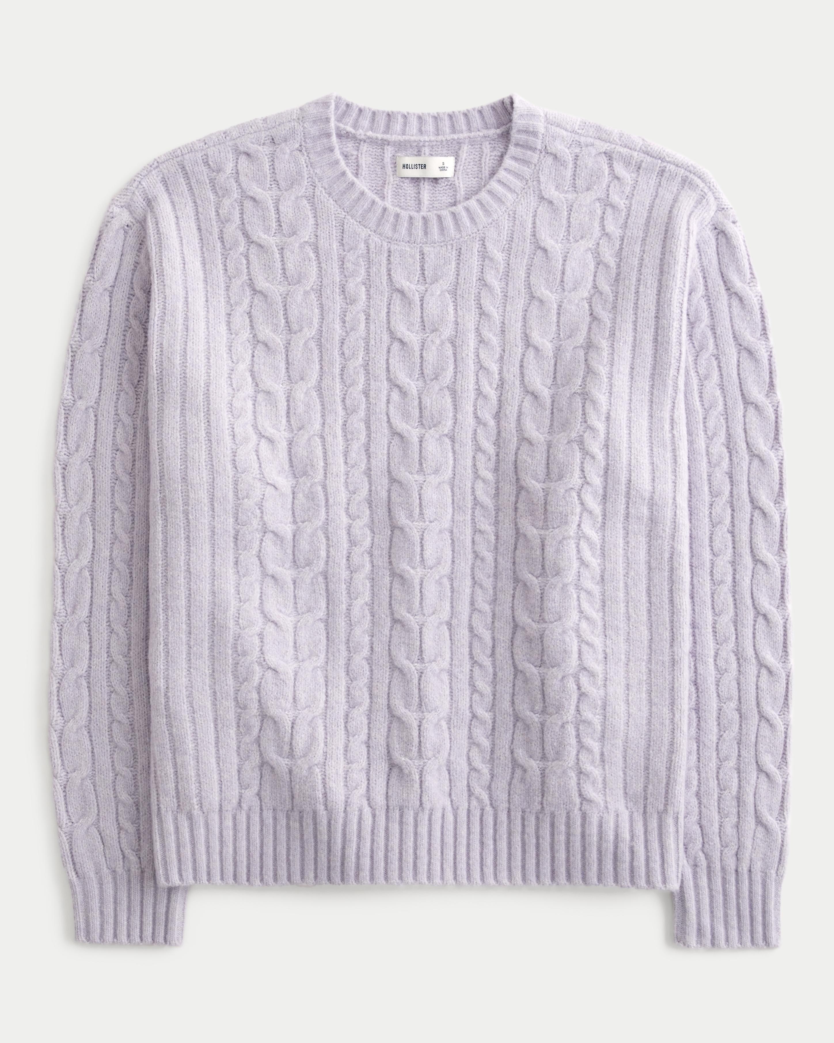 Hollister Comfy Cloud Cable-Knit Crew Sweater Product Image