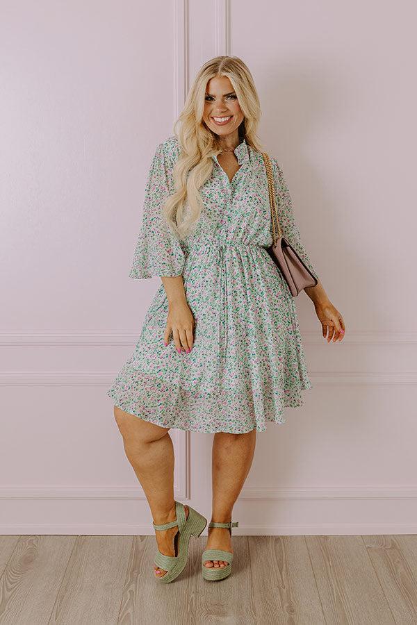 Headed Down Memory Lane Dress In Mint Curves Product Image