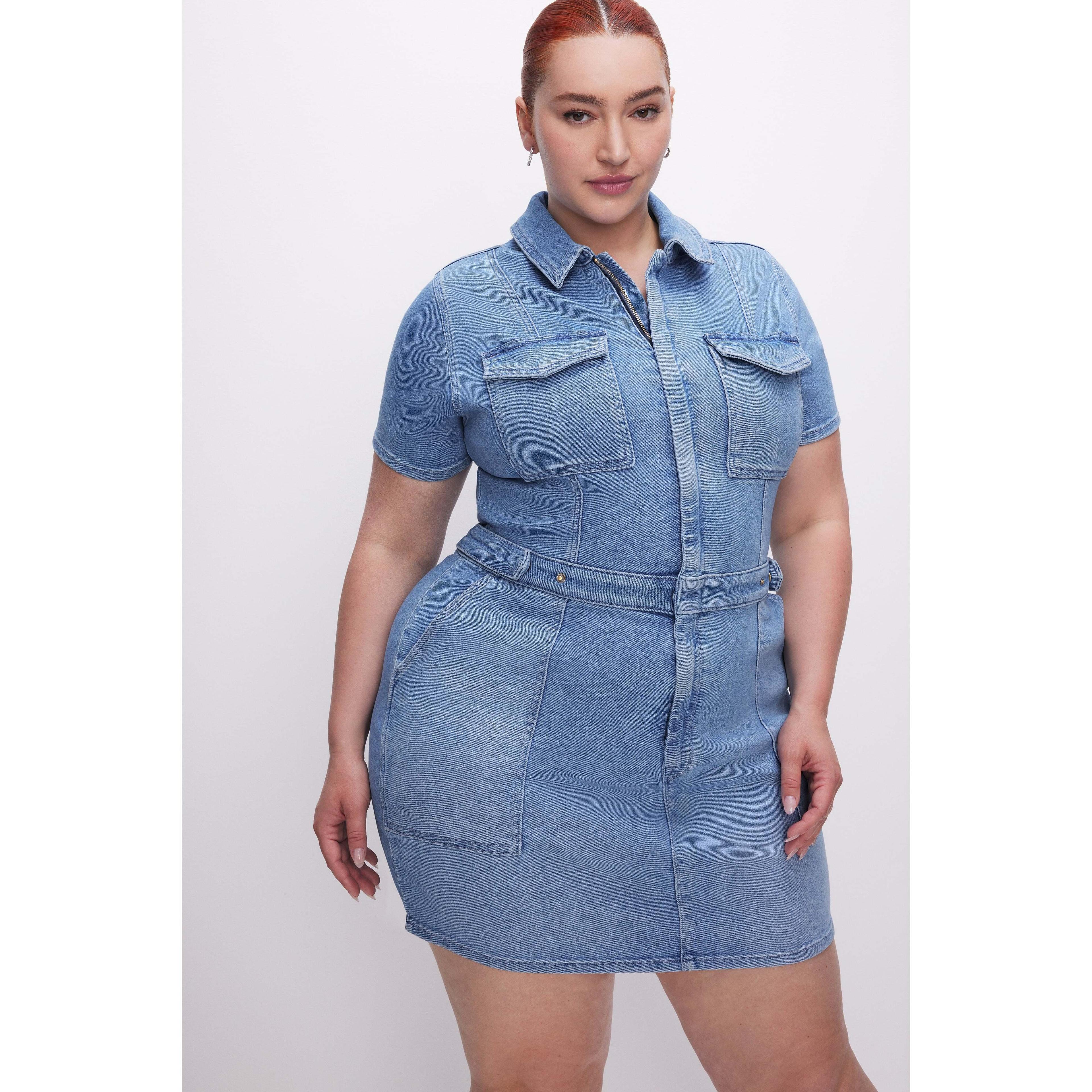 Good American Fit for Success Denim Utility Dress Product Image