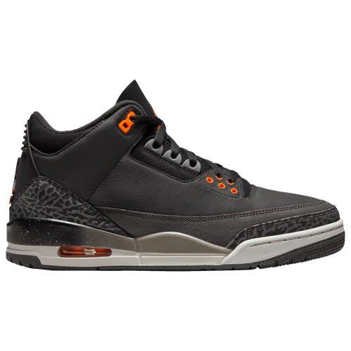 Jordan Mens Retro 3 - Shoes Orange/Black/Grey Product Image