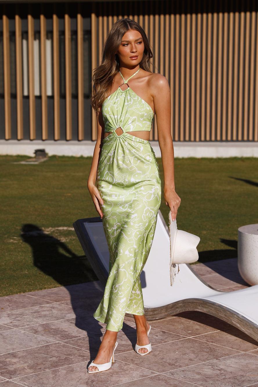 Eclipsed Thoughts Maxi Dress Green Product Image